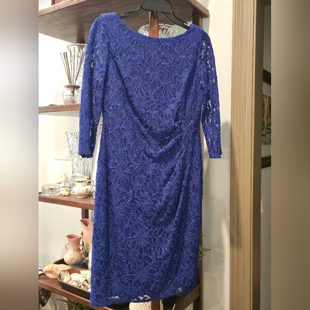 Jessica Howard Royal Blue Lace Long Sleeve Dress
